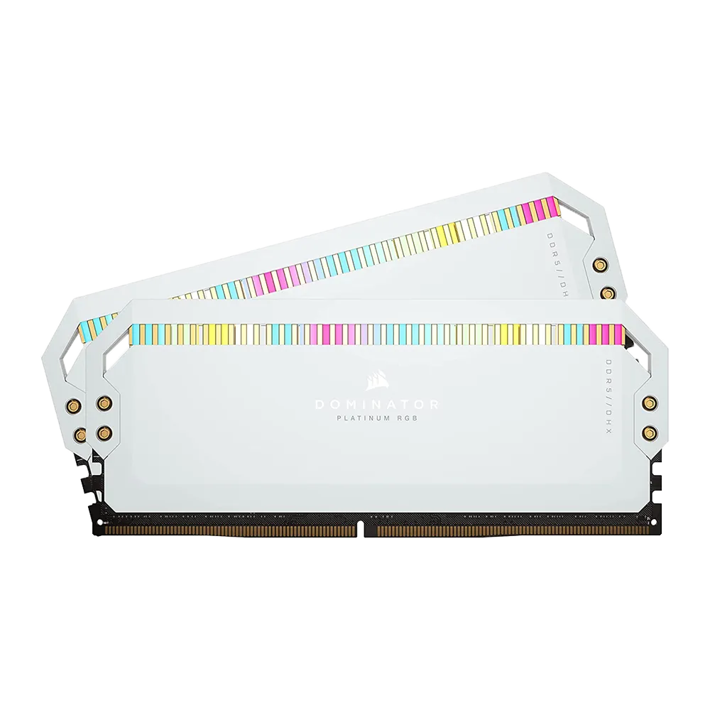 رم کورسیر CORSAIR DOMINATOR PLATINUM RGB White 32GB 16GBx2 5200MHz CL40 DDR5 Memory