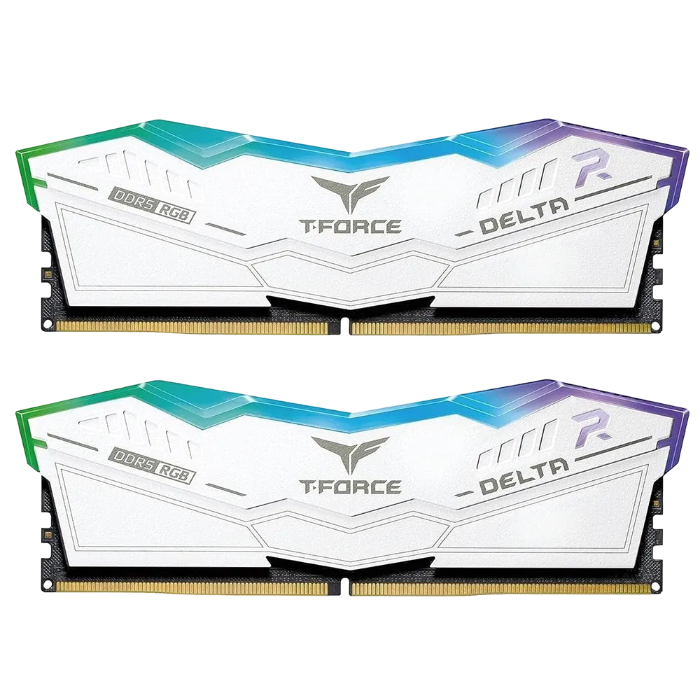 حافظه رم تیم گروپ مدل T-Force DELTA RGB DDR5 32GB Dual 5600MHz CL32 - White