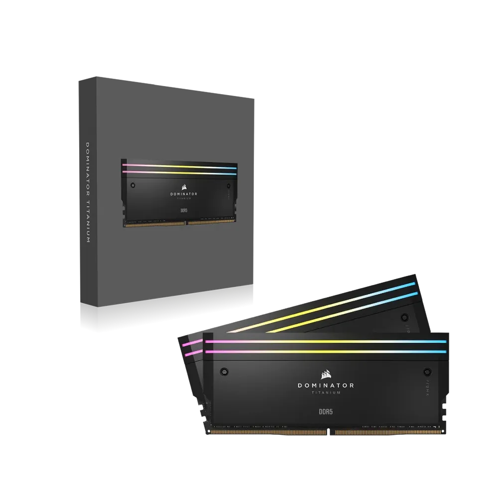 حافظه رم کورسیر مدل Dominator Titanium RGB 32GB 16GBx2 7000MHz CL34 DDR5 Black